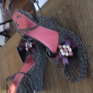 Shoes by MIA. EXCELLENT condition. Embellished in clear and pink colored gems